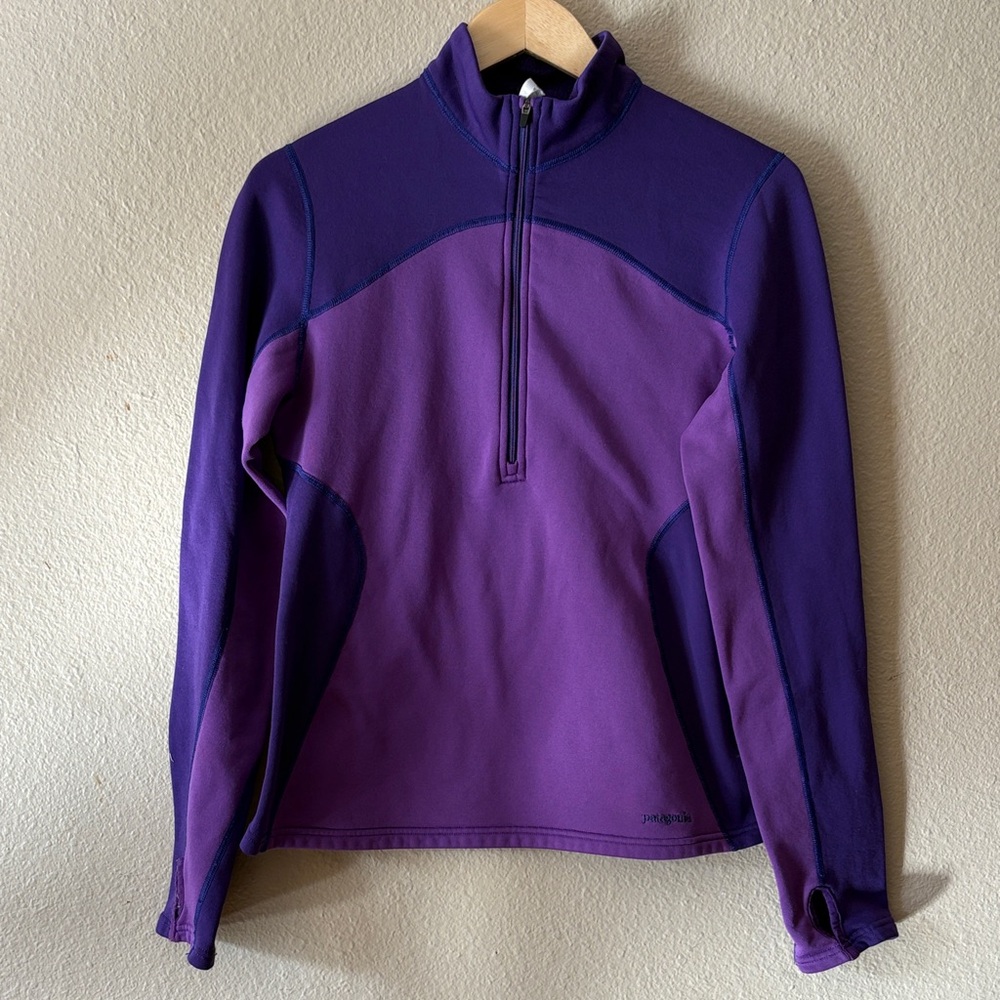 Patagonia Polartec Fleece Quarter Zip Women’s M Purple Pullover - Picture 2 of 11